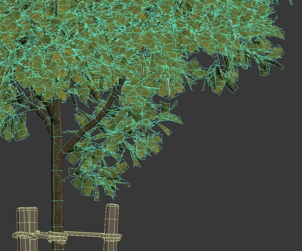 Common oak Nr1 H3-9m Five tree set 3D model_4