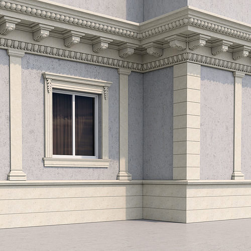 Facade classic style 3 Low-poly 3D model