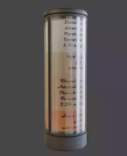 Modern Illuminated Advertising Pillar 5 Low-poly 3D model