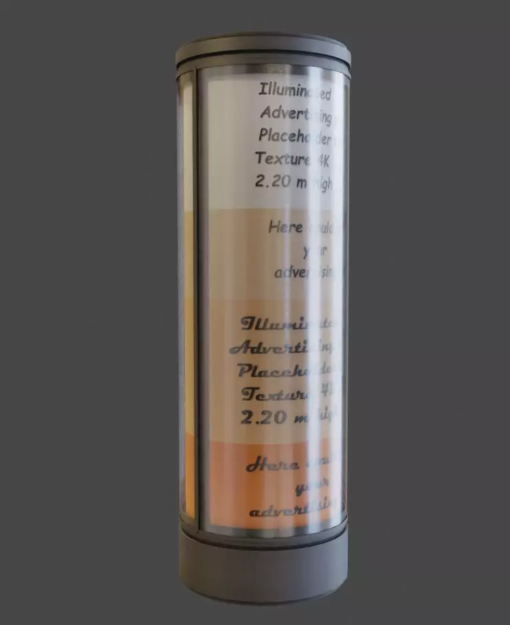 Modern Illuminated Advertising Pillar 5 Low-poly 3D model_0