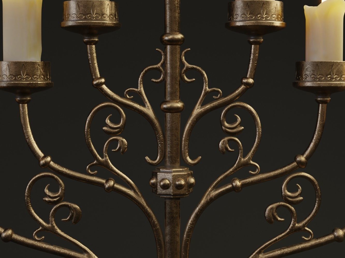 Table Candle Holder B Low-poly 3D model_3