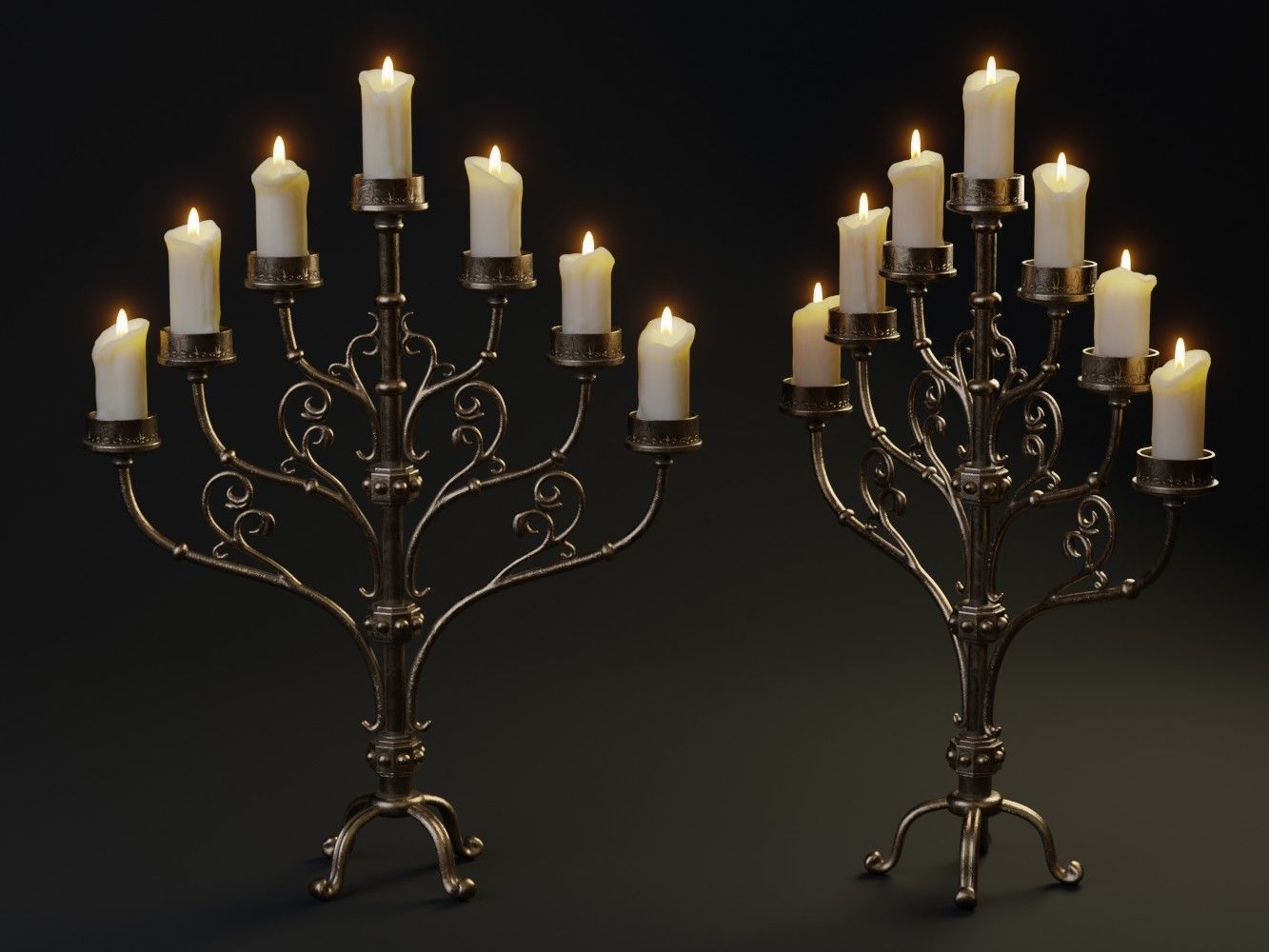 Table Candle Holder B Low-poly 3D model_1