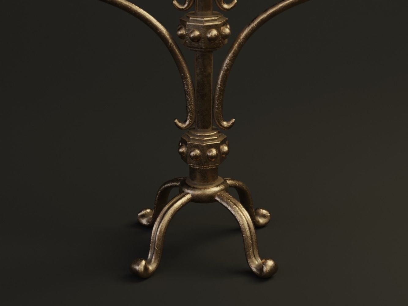 Table Candle Holder B Low-poly 3D model_4
