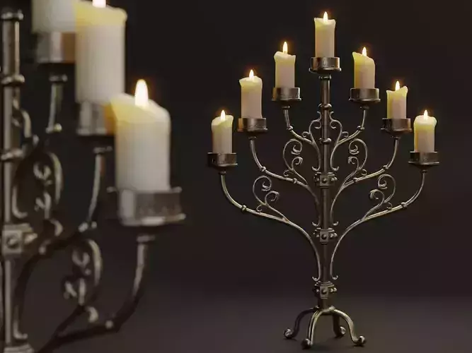 Table Candle Holder B Low-poly 3D model
