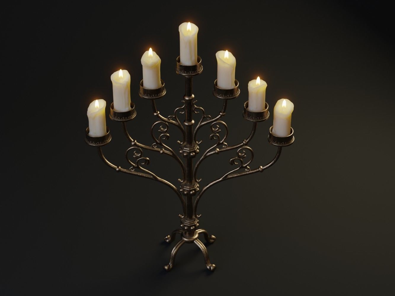 Table Candle Holder B Low-poly 3D model_2