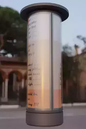 Modern Illuminated Advertising Pillar 4 Low-poly 3D model