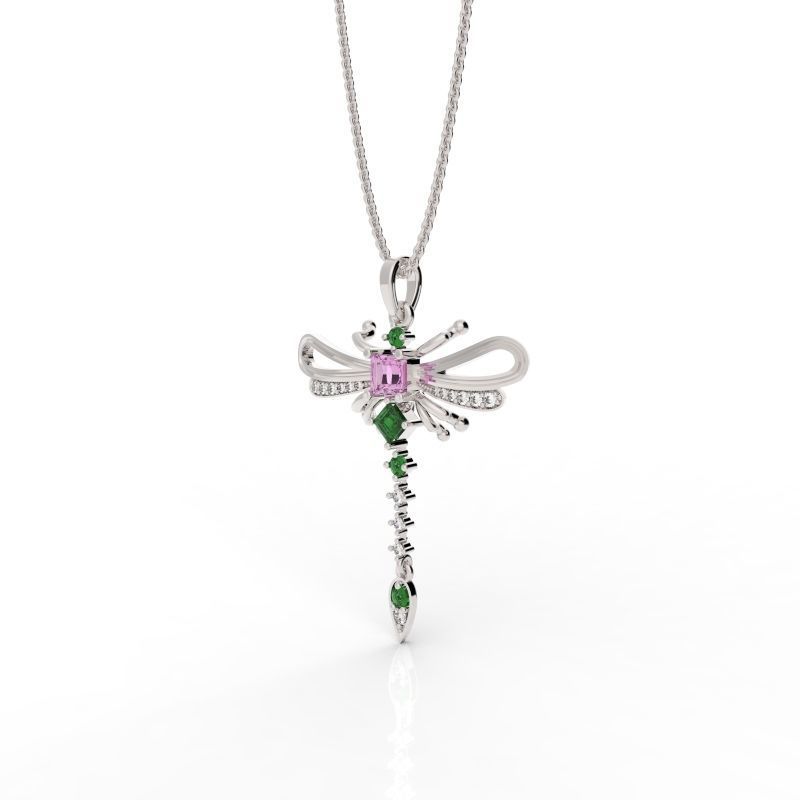 Sophisticated dragonfly pendant  3D print model_8