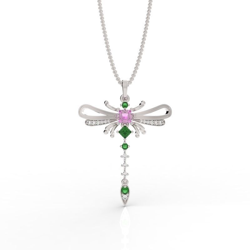 Sophisticated dragonfly pendant  3D print model_7