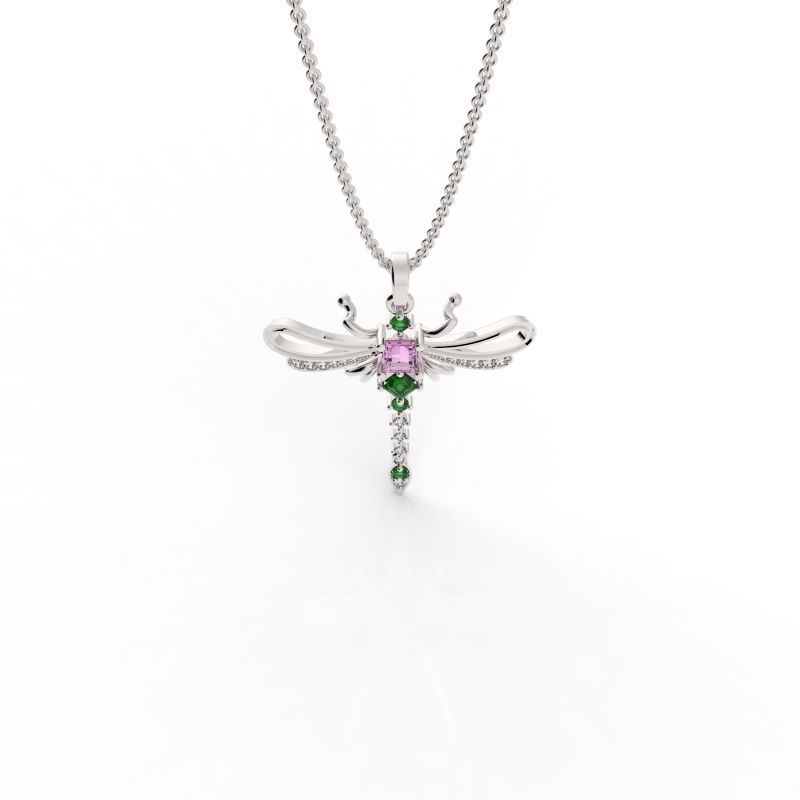 Sophisticated dragonfly pendant  3D print model_11