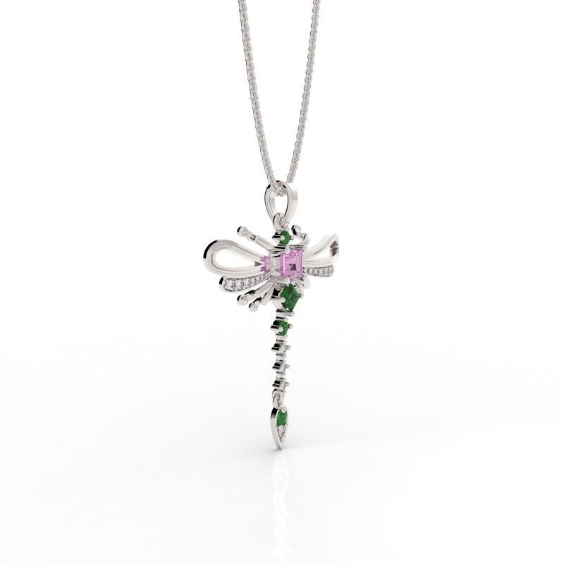 Sophisticated dragonfly pendant  3D print model_9