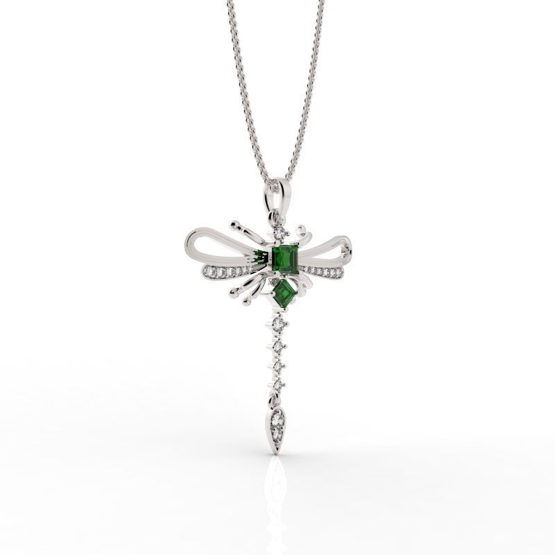 Sophisticated dragonfly pendant  3D print model_5