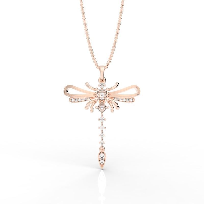 Sophisticated dragonfly pendant  3D print model_4