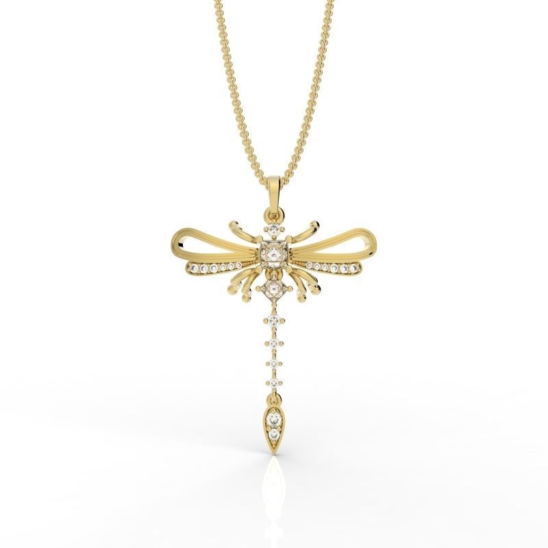 Sophisticated dragonfly pendant  3D print model_2