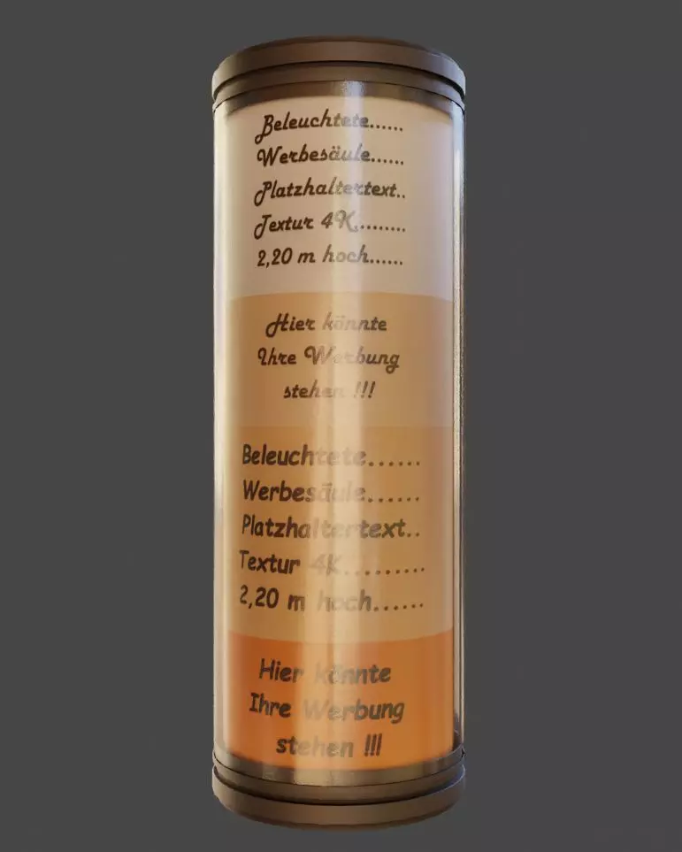 Modern Illuminated Advertising Pillar 2 Low-poly 3D model_0