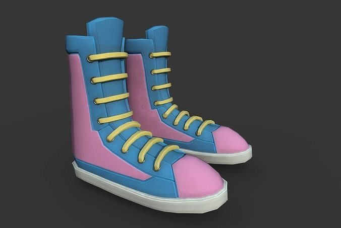 Boots Blue Low-poly 3D model