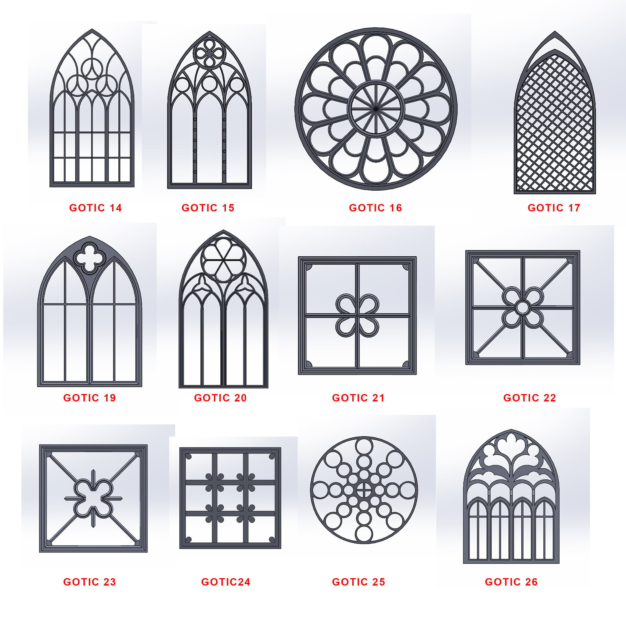 SET OF GOTHIC WINDOWS 3D print model_61