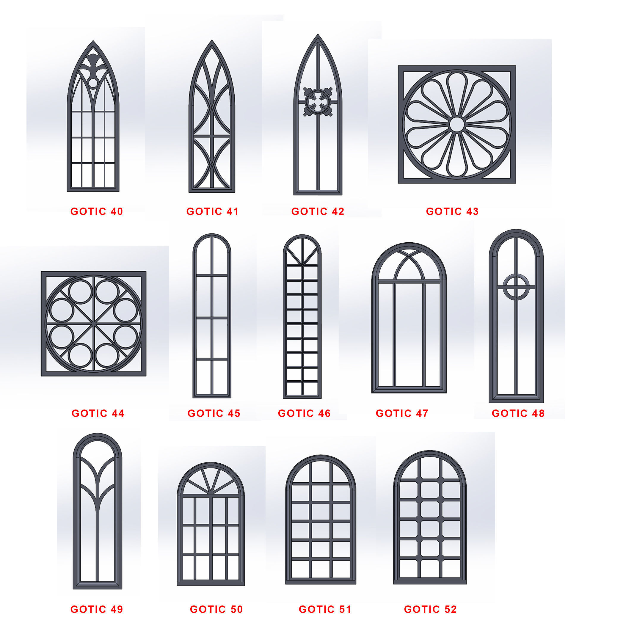 SET OF GOTHIC WINDOWS 3D print model_63