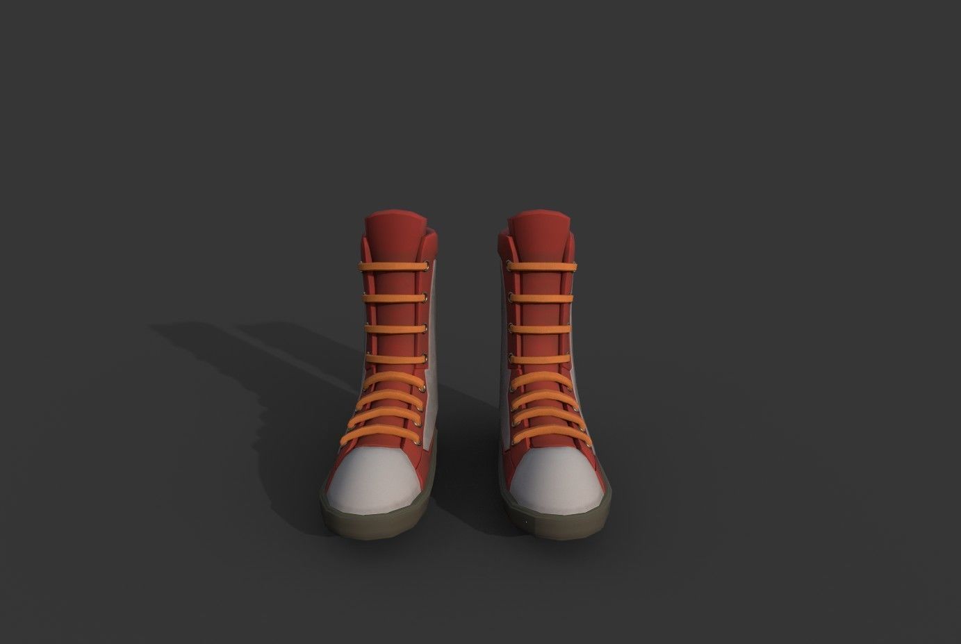 Boots Red Low-poly 3D model_9