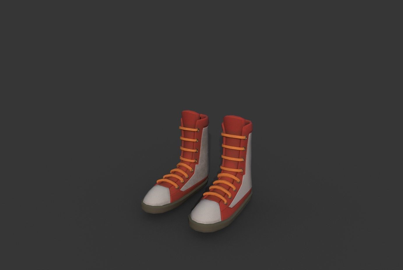 Boots Red Low-poly 3D model_13