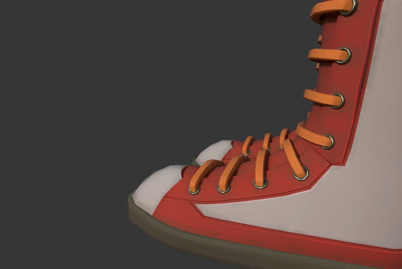 Boots Red Low-poly 3D model_2