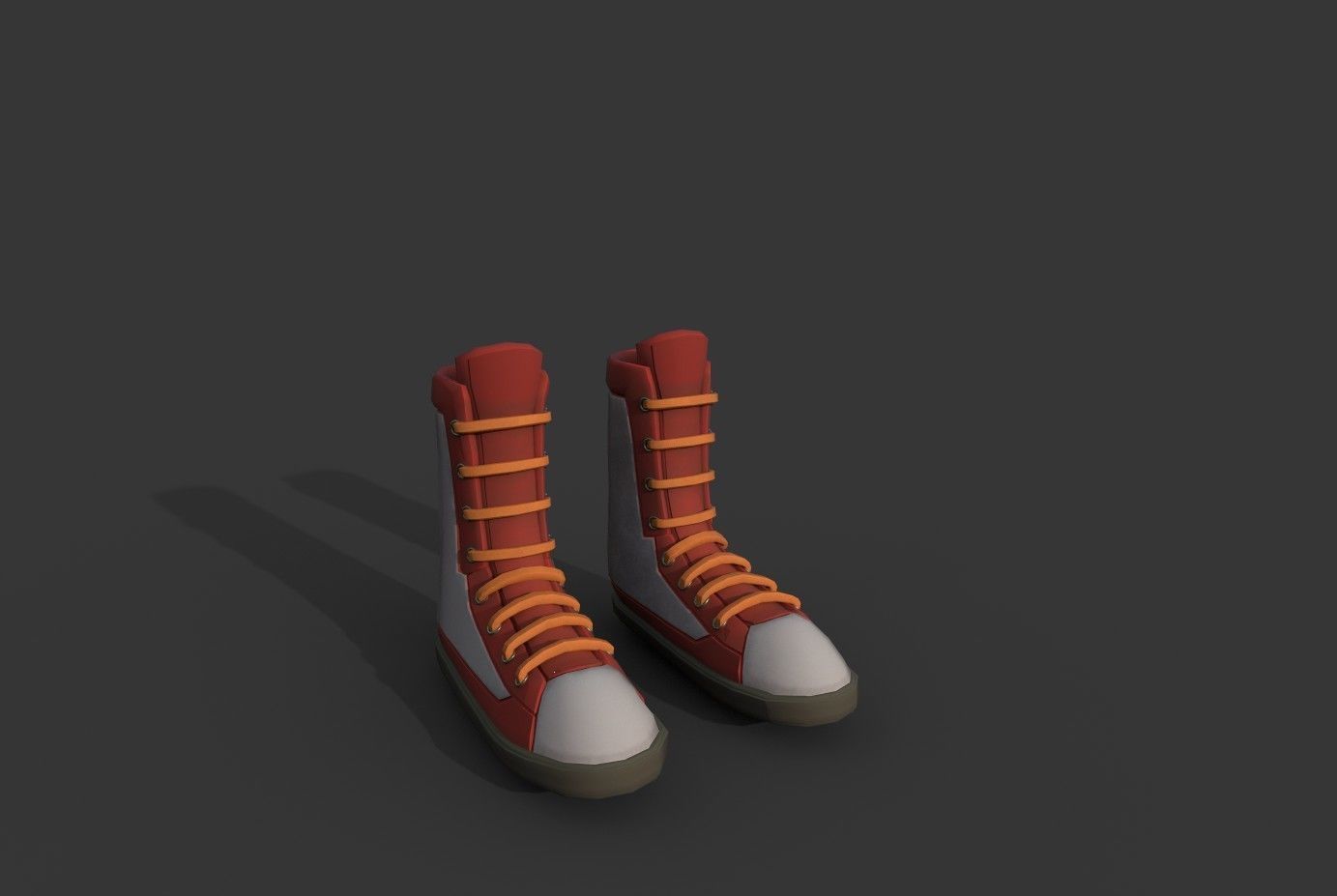 Boots Red Low-poly 3D model_14