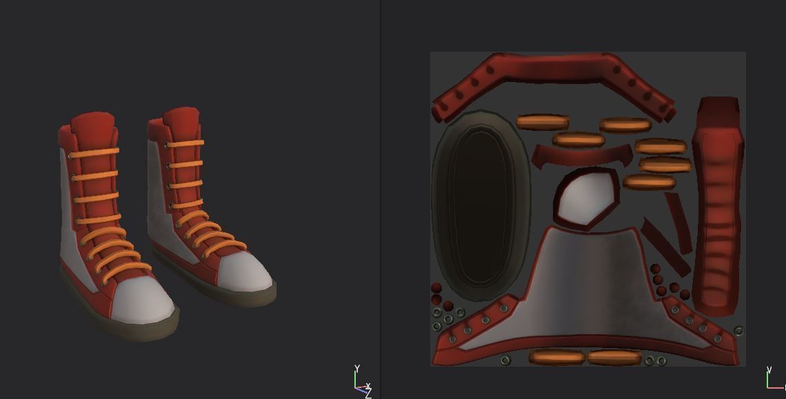 Boots Red Low-poly 3D model_5