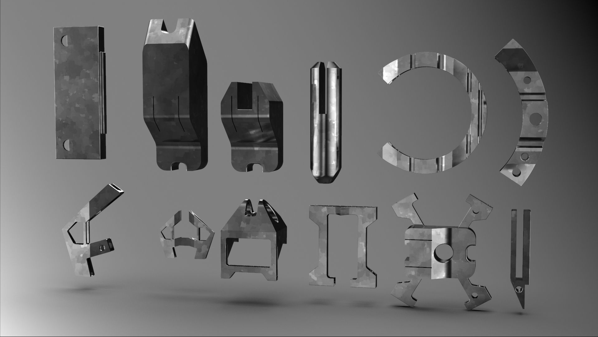 Big pack kitbash scifi robotic part  num2 3D model_12