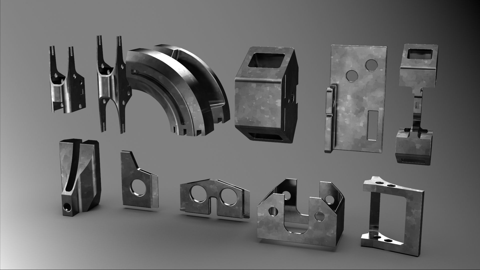 Big pack kitbash scifi robotic part  num2 3D model_11