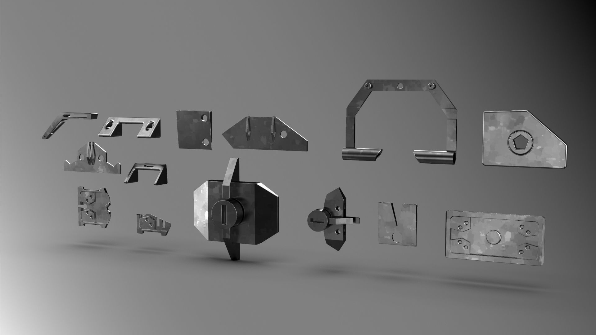 Big pack kitbash scifi robotic part  num2 3D model_3