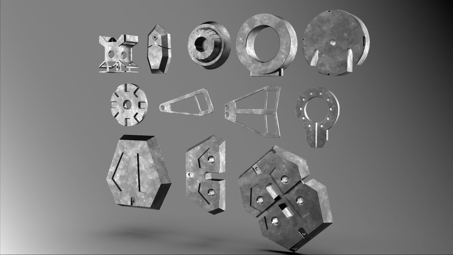 Big pack kitbash scifi robotic part  num2 3D model_1