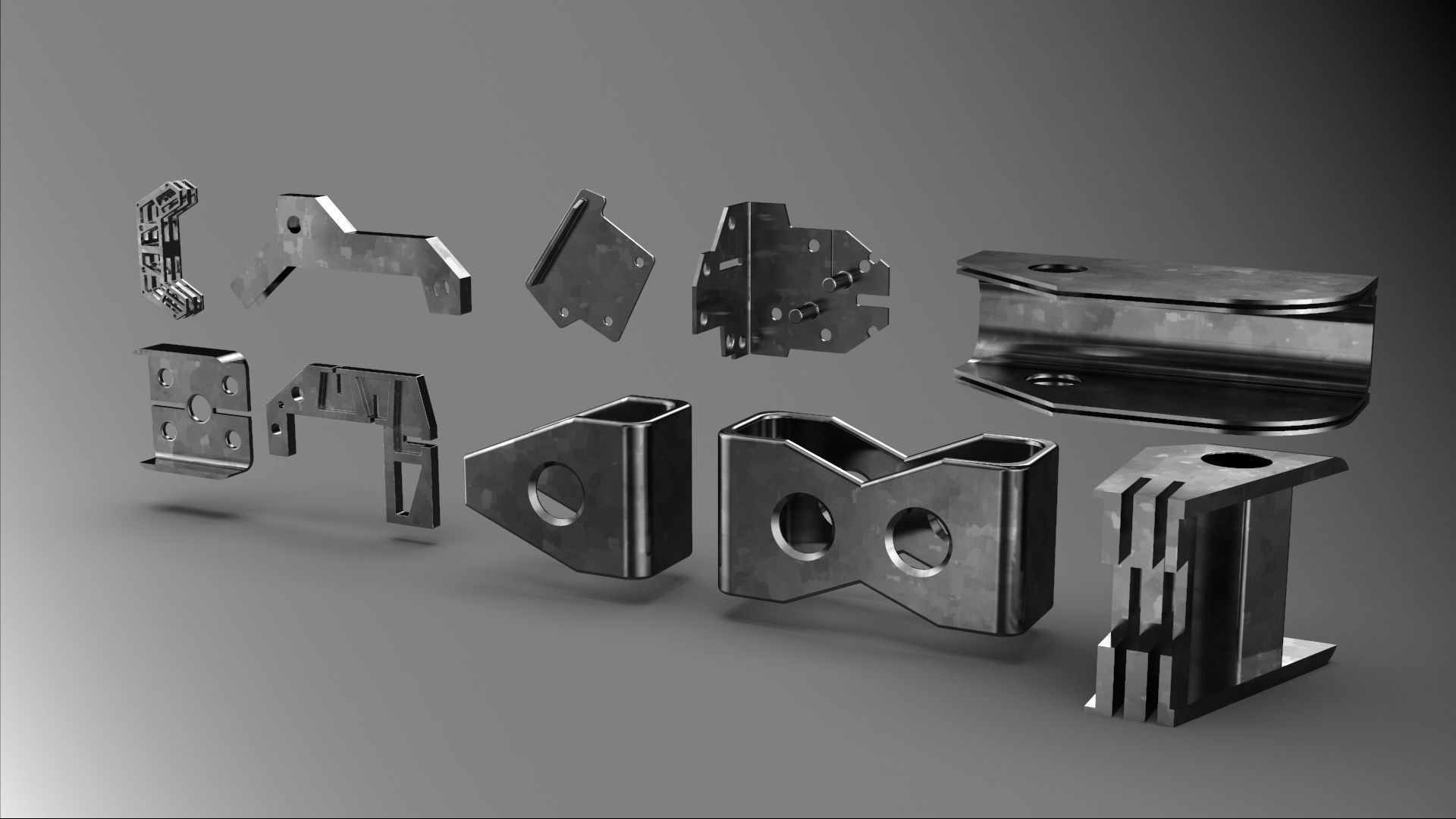 Big pack kitbash scifi robotic part  num2 3D model_7