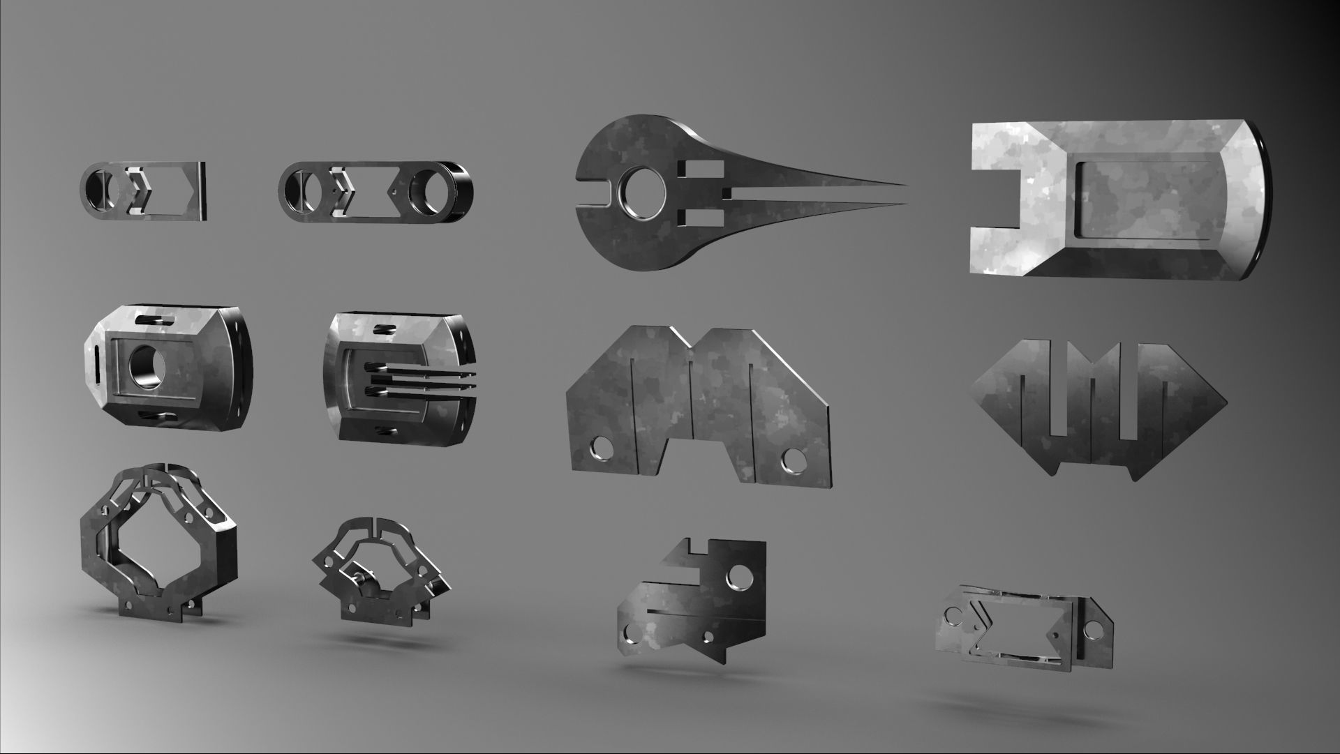 Big pack kitbash scifi robotic part  num2 3D model_21