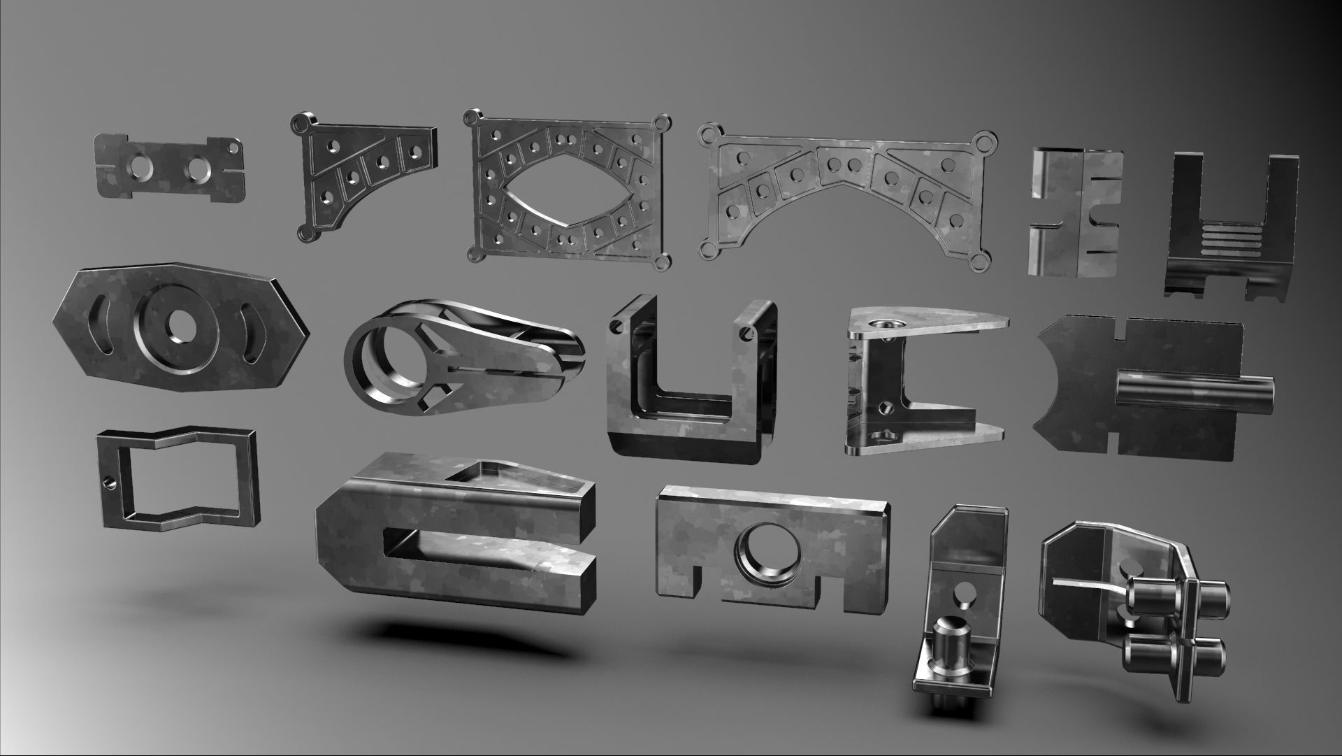 Big pack kitbash scifi robotic part  num2 3D model_15