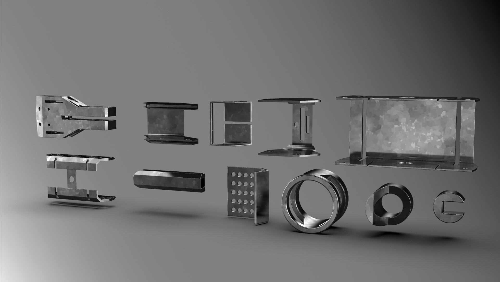 Big pack kitbash scifi robotic part  num2 3D model_8