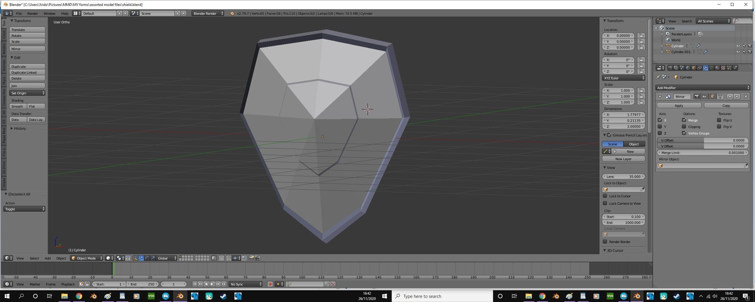 simple shield 3D model_1