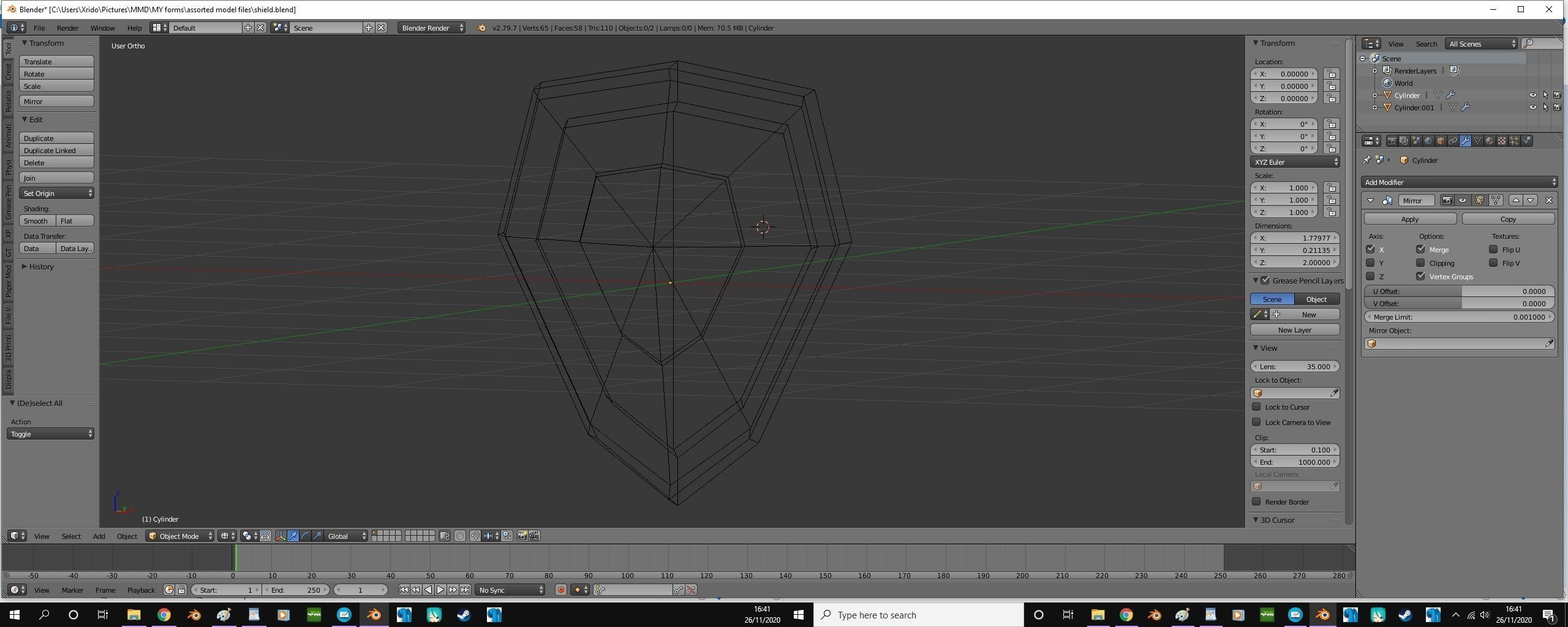 simple shield 3D model_2