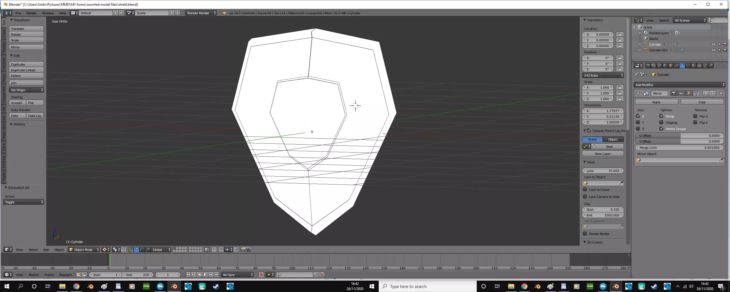 simple shield 3D model_0