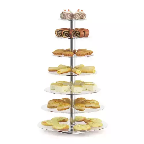 Glass Stand with Sweatrolls and Cakes 2