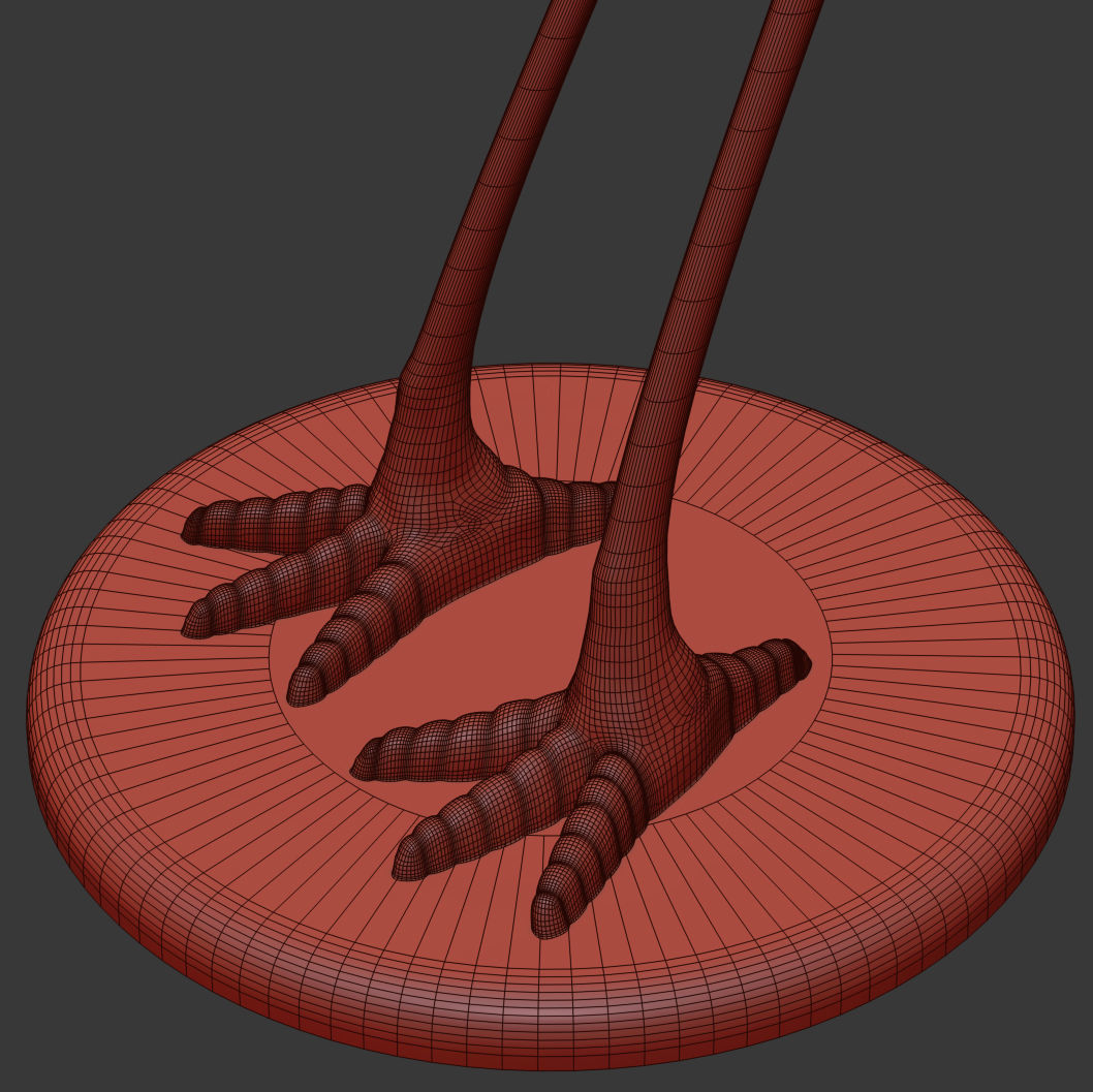 Side table Crane 3D model_9