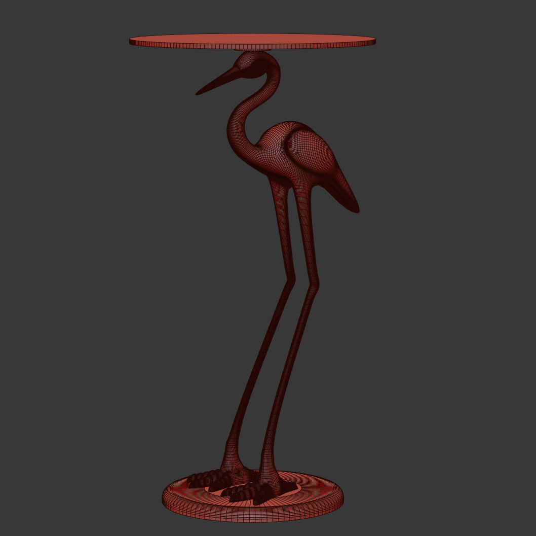 Side table Crane 3D model_7