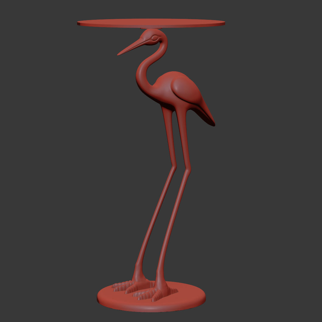 Side table Crane 3D model_6