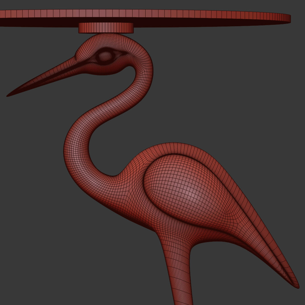 Side table Crane 3D model_8