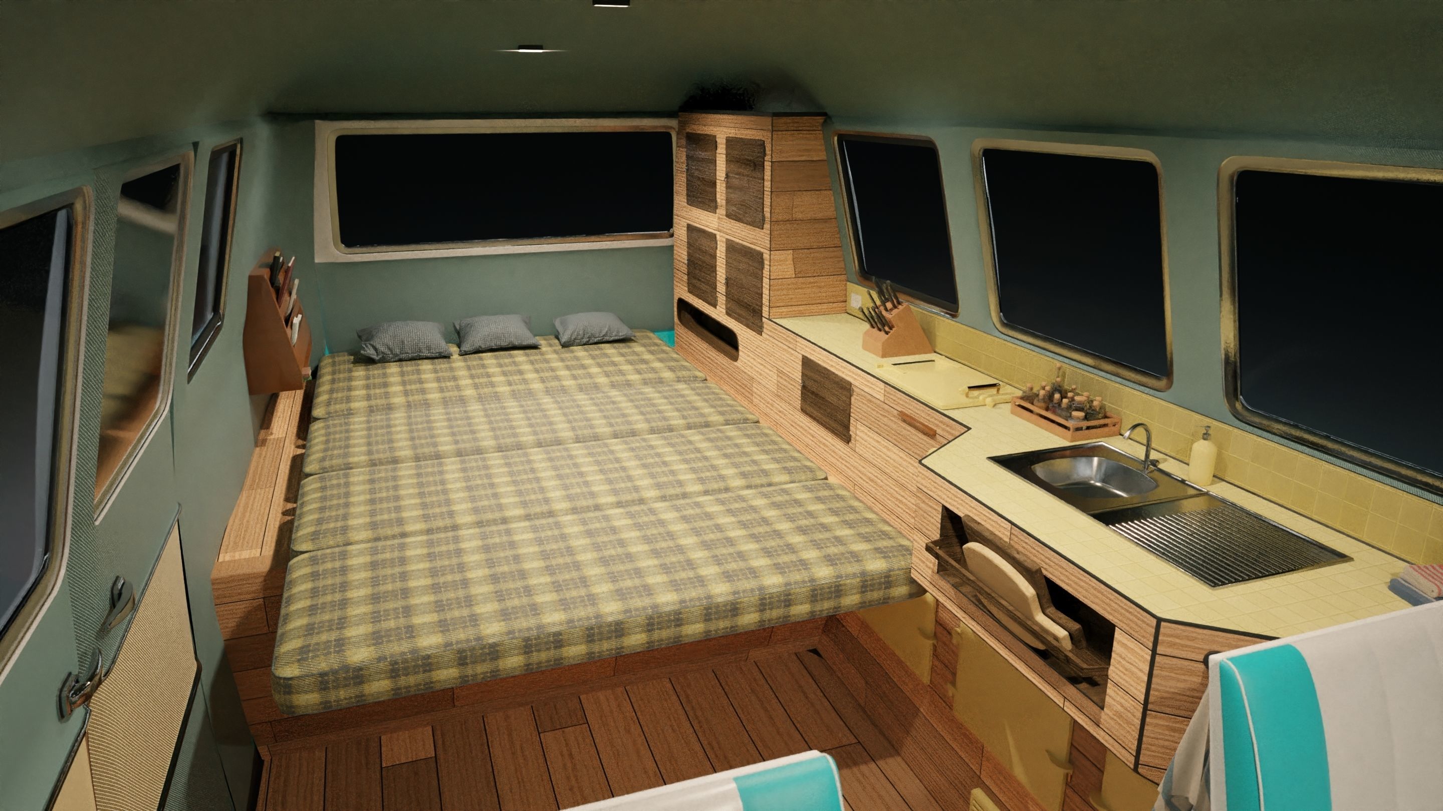 Volkswagen Type 1 camper van 3D model_10