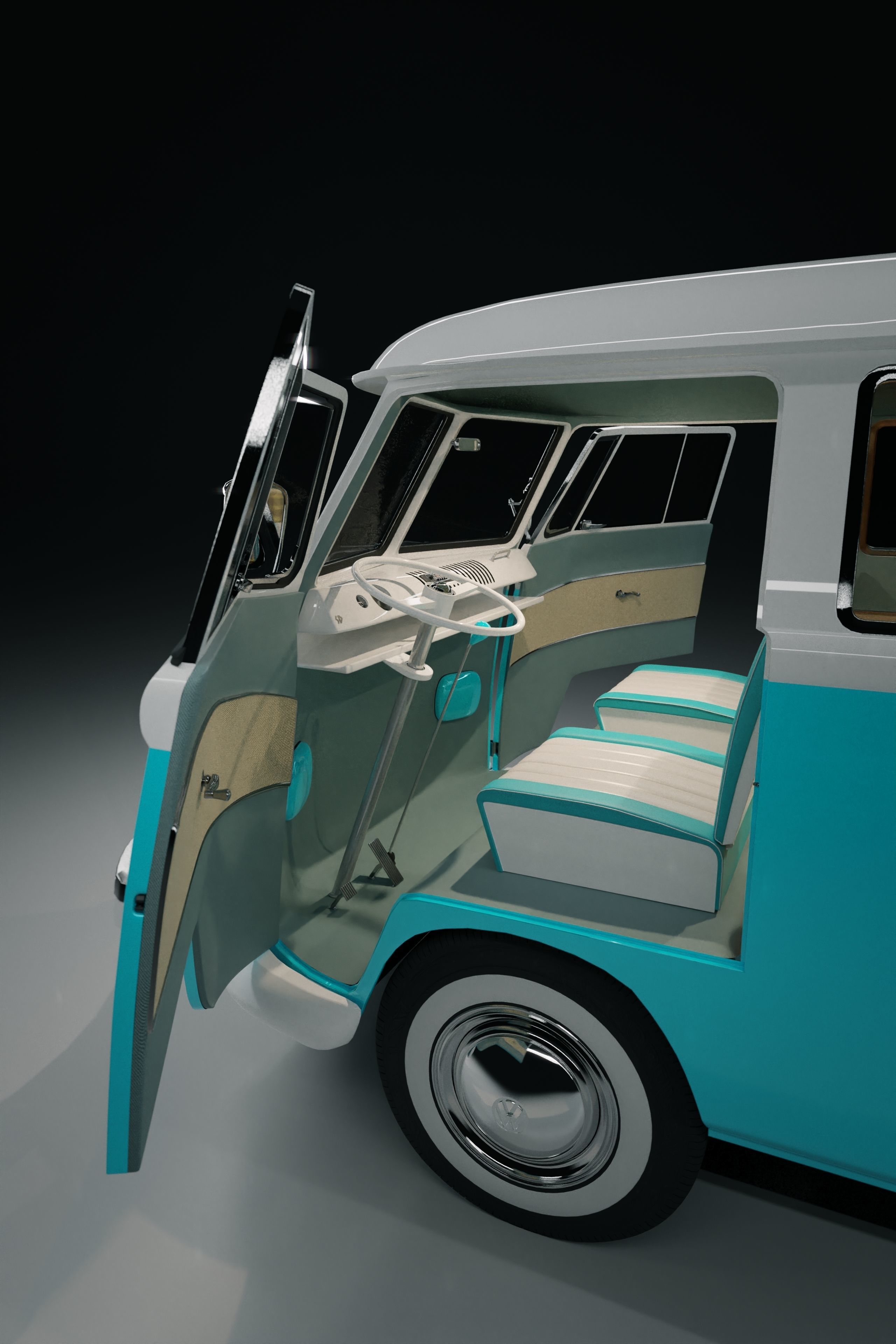 Volkswagen Type 1 camper van 3D model_7