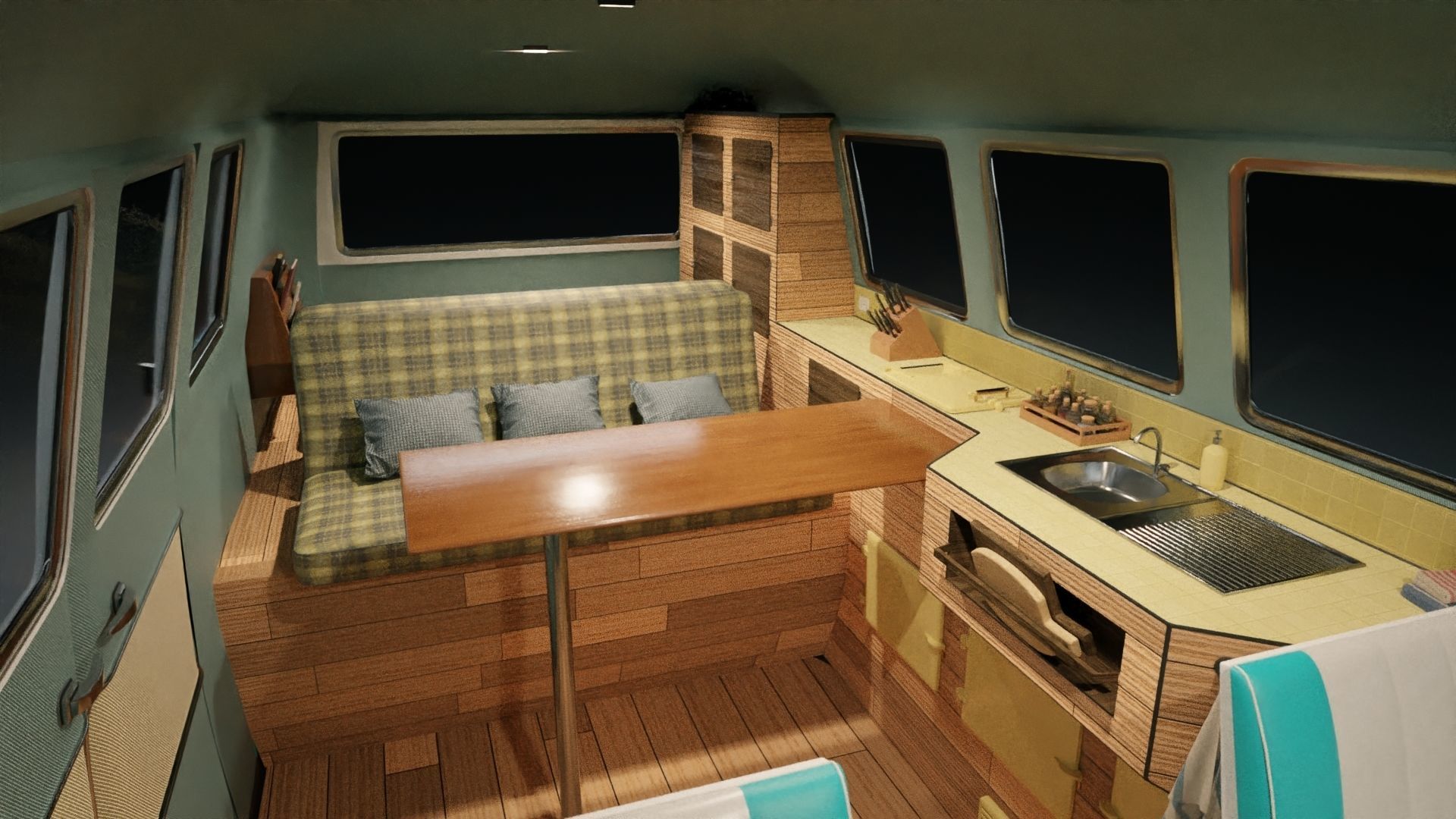 Volkswagen Type 1 camper van 3D model_9