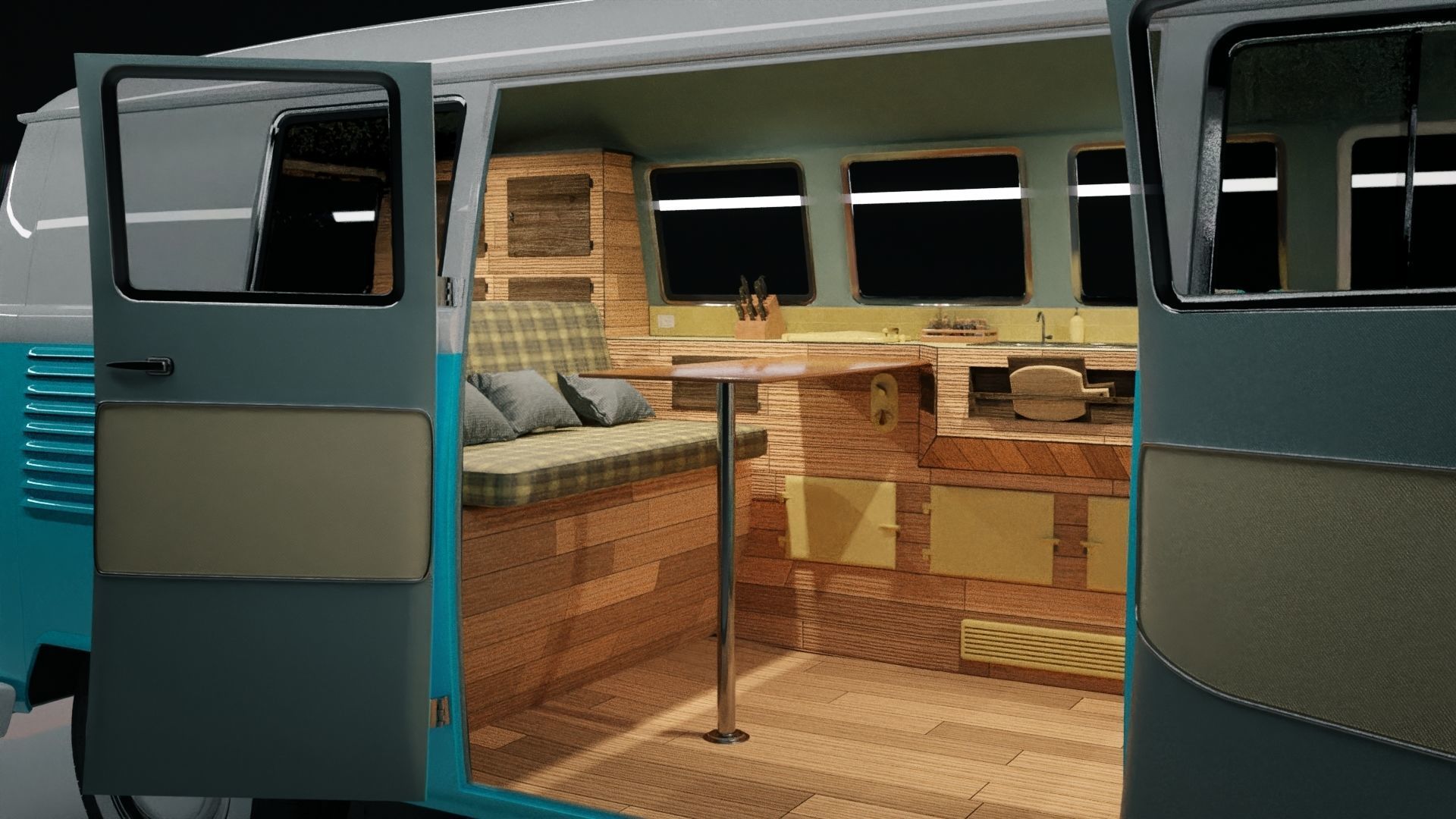 Volkswagen Type 1 camper van 3D model_6