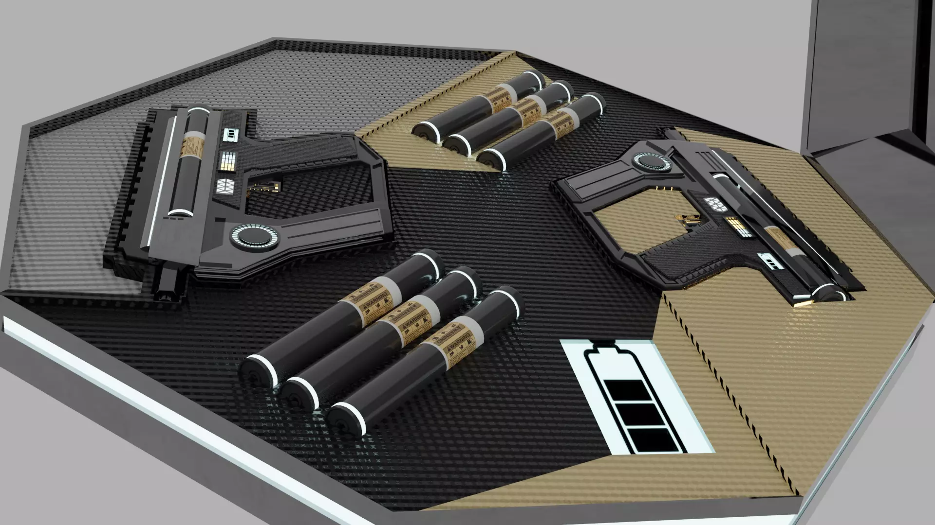 Dual Battery powered smgs Low-poly 3D model