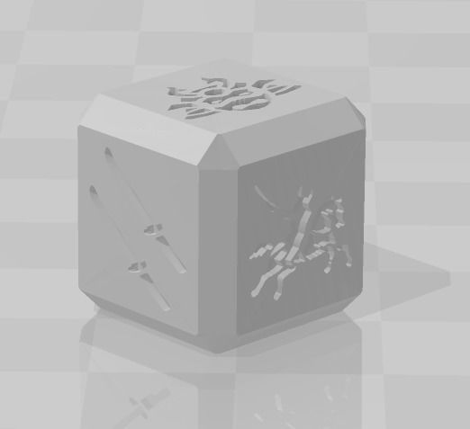 16mm Samurai battle dice 3D print model_2