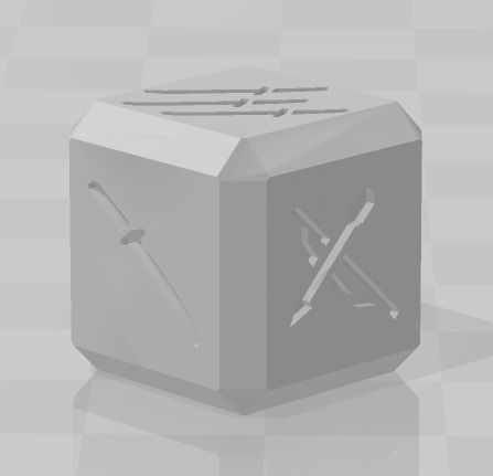 16mm Samurai battle dice 3D print model_1