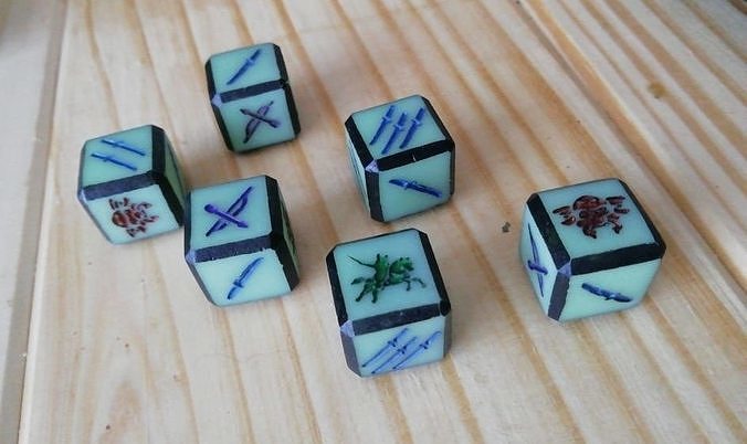 16mm Samurai battle dice 3D print model